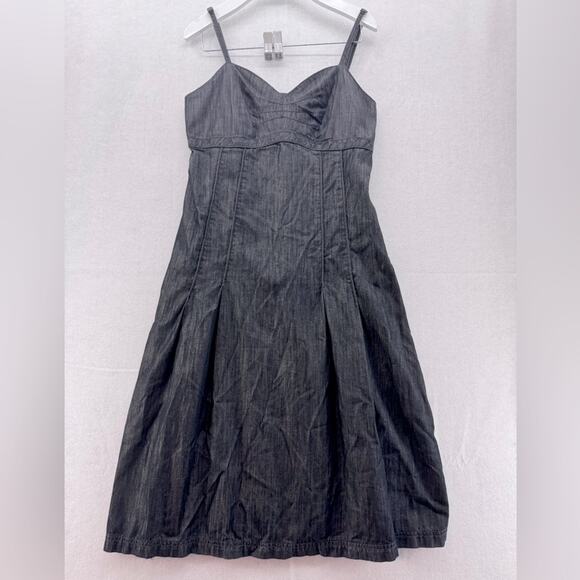 EUC Converse One Star Sleeveless Dress Grey Adj Straps Sweetheart Neckline 4 - Picture 1 of 6